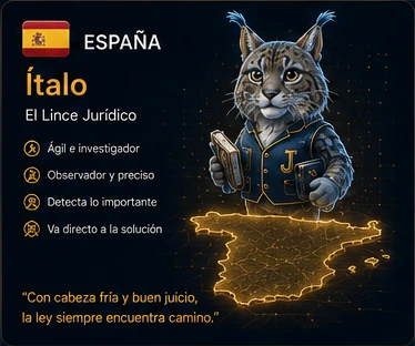 España: Ítalo, lince jurídico observador, flotando sobre el mapa de España